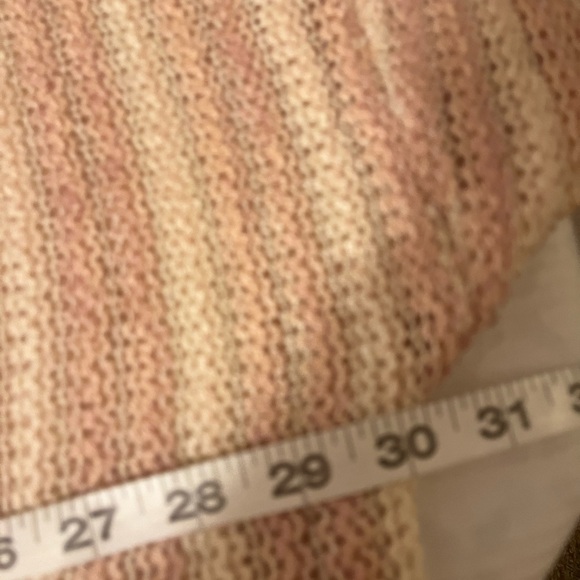 POL Pink and White Striped Lightweight Open Knit Sweater, Large - Picture 5 of 7